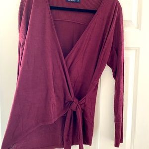 Wrap front sweater